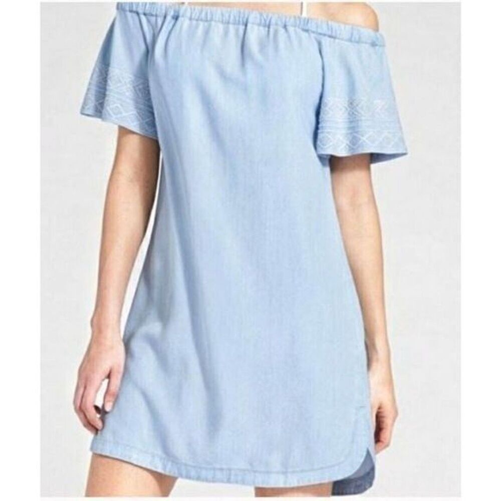 ATHLETA Chambray Off Shoulder Tunic Dress XXS